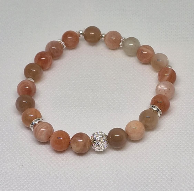 Bracelet Pierre de lune multicolore en 0,8 cm
