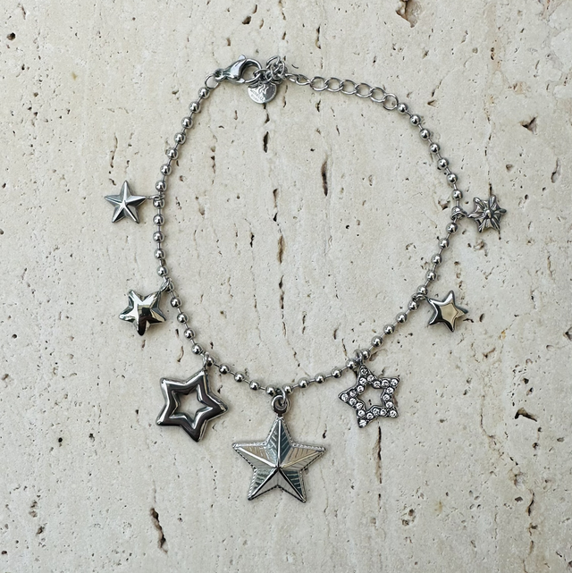 Armband sterrentjes zilver 