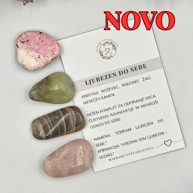komplet Ljubezen do sebe + ogrlica mošnjiček BREZPLAČNO 