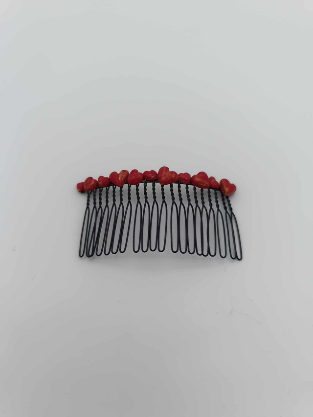 Peigne à cheveux décoré de porcelaine froide