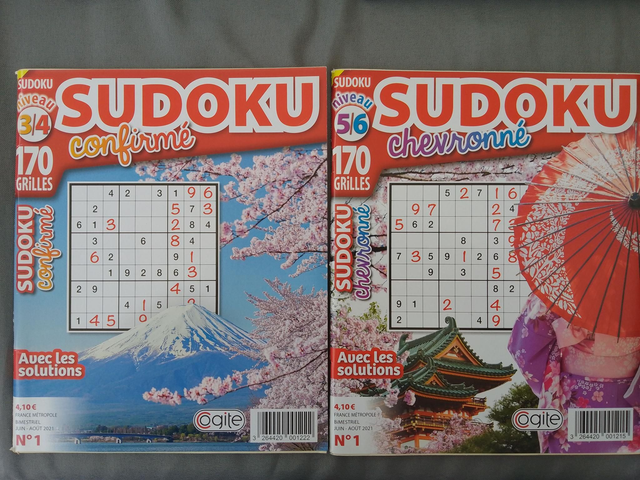 Sudoku niveau 3/4 et 5/6 (lot de 2)