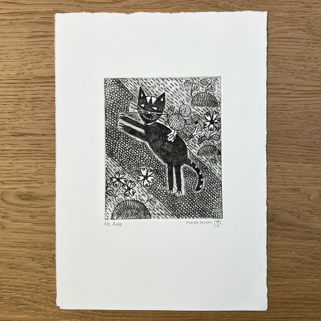 « Le Matou et le Piou-piou s’échappent » - gravure sur cuivre