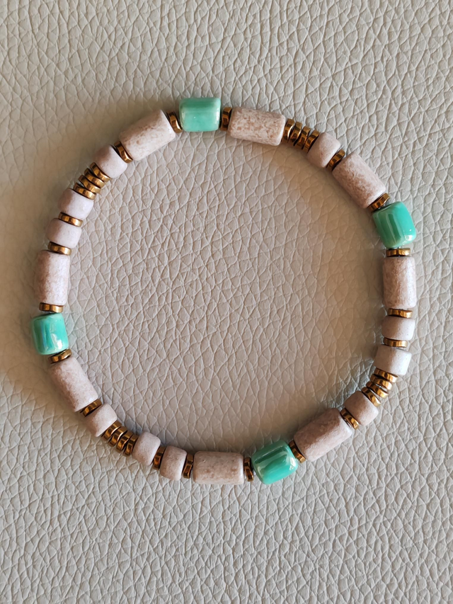 Antik Faroa - Bracelet Greige & Turquoise