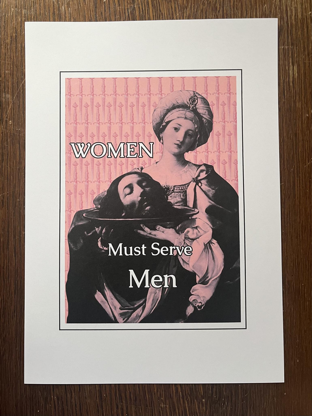 Card "Women Must Serve Men"