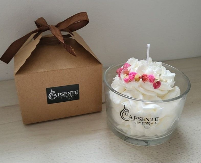 Boite cadeau marron pour bougie