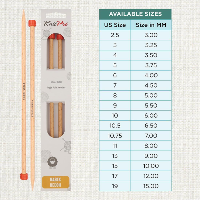 KnitPro BASIX Beach 25cm Single Point Needles