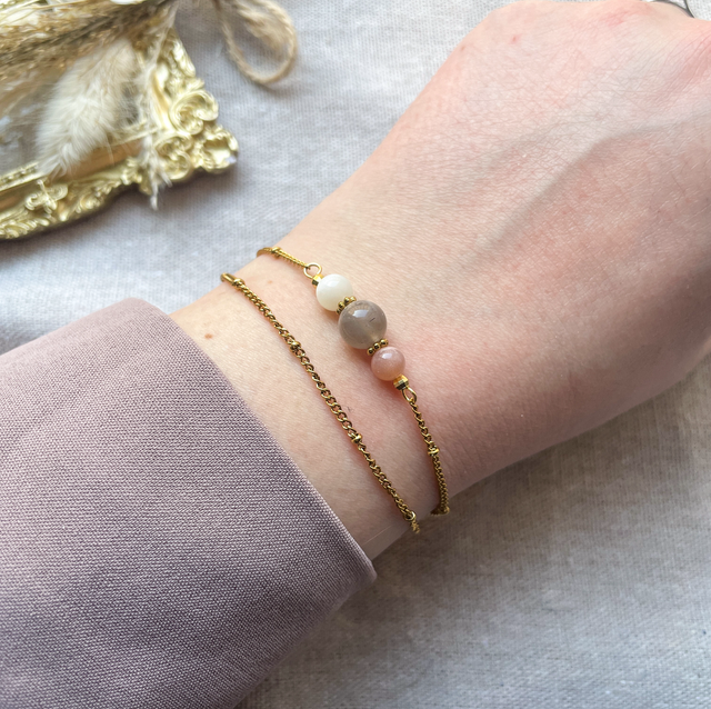 Bracelet 3 pierres de lune