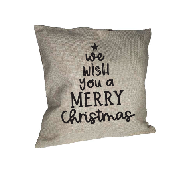 Burlap Cushion - Christmas