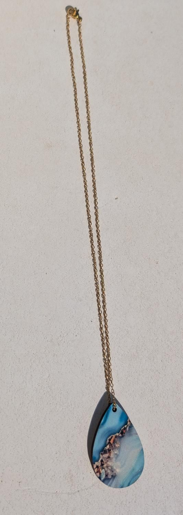 Collier fantaisie hypoallergénique doré petite goutte 