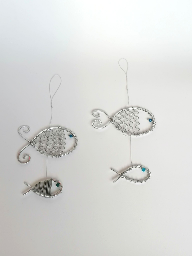 Suspension poissons en aluminium - version mini