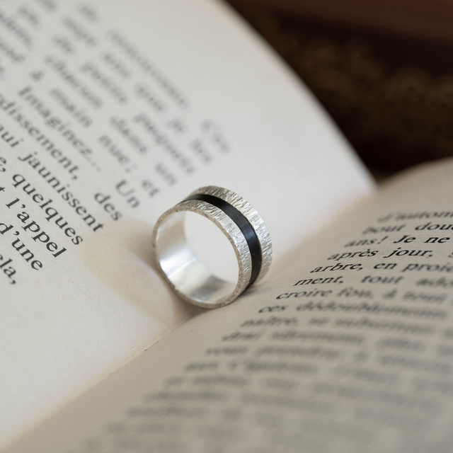 Bague Telluris - Argent, noir