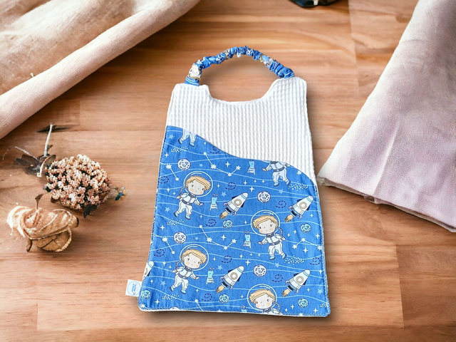 Serviette de cantine ajustable bi- matière motif Espace