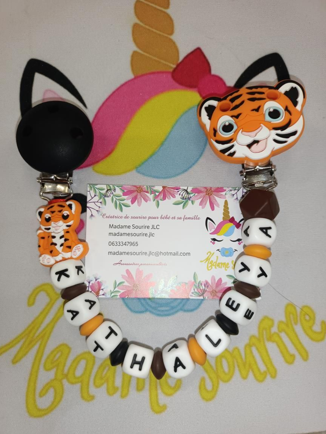 Attache doudou Tigre