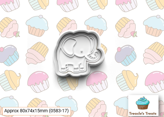 Elephant Fondant/cookie stamp with cutter