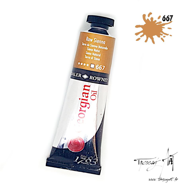 DALER ROWNEY - PEINTURE A L'HUILE GEORGIAN 38mL - TERRE DE SIENNE NATURELLE 667 - CA133667