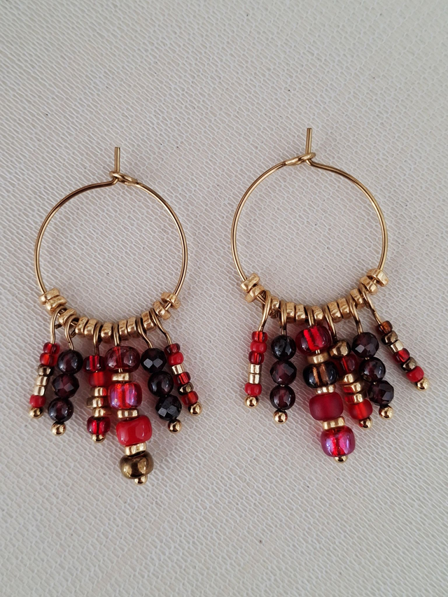 Créoles Osiris - rouge doré 