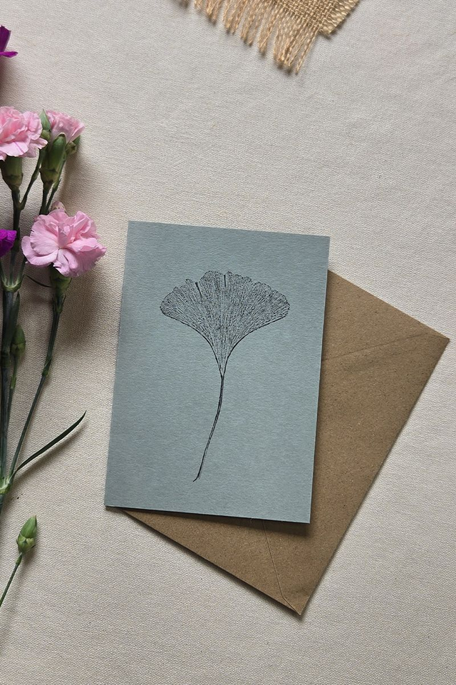 Carte postal monotype - Ginkgo biloba