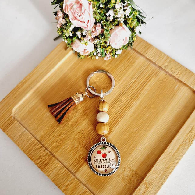 Porte clé cadeaux Maman tatoué