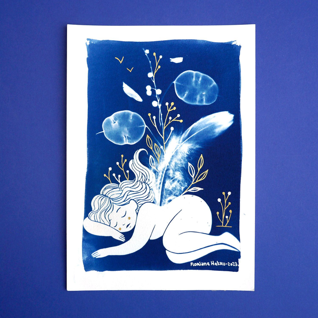 CYANOTYPE A5 // avec dorures ✨