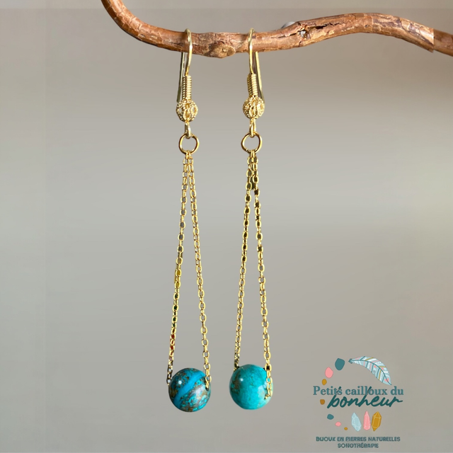 Boucles en Chrysocolle apaisante - Voix intérieure