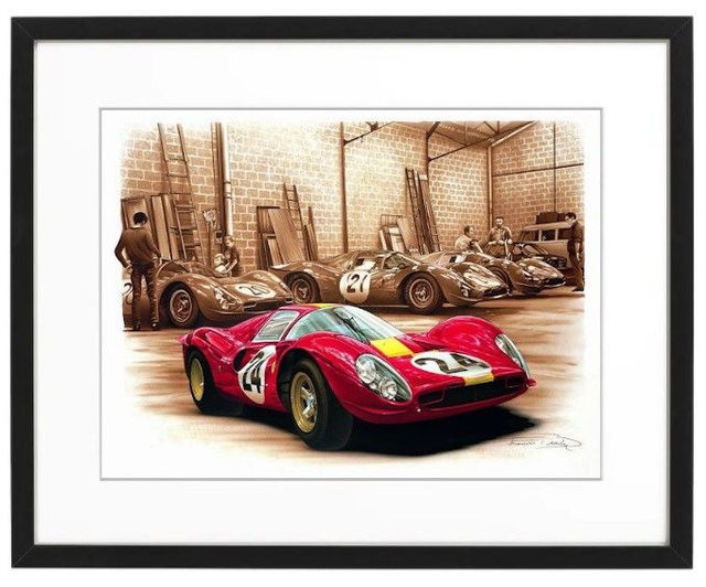 Ferrari P4 - Le Mans Workshop - Framed Print