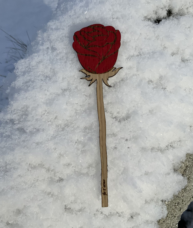 Rose d’hiver en bois