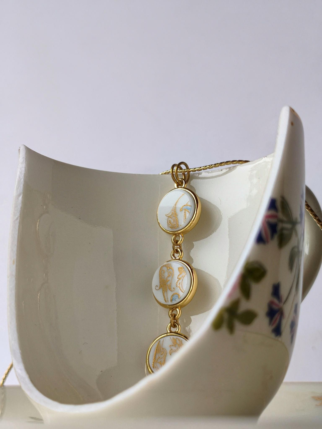 Pendentif triple - porcelaine - William Guerin Limoges - no.2