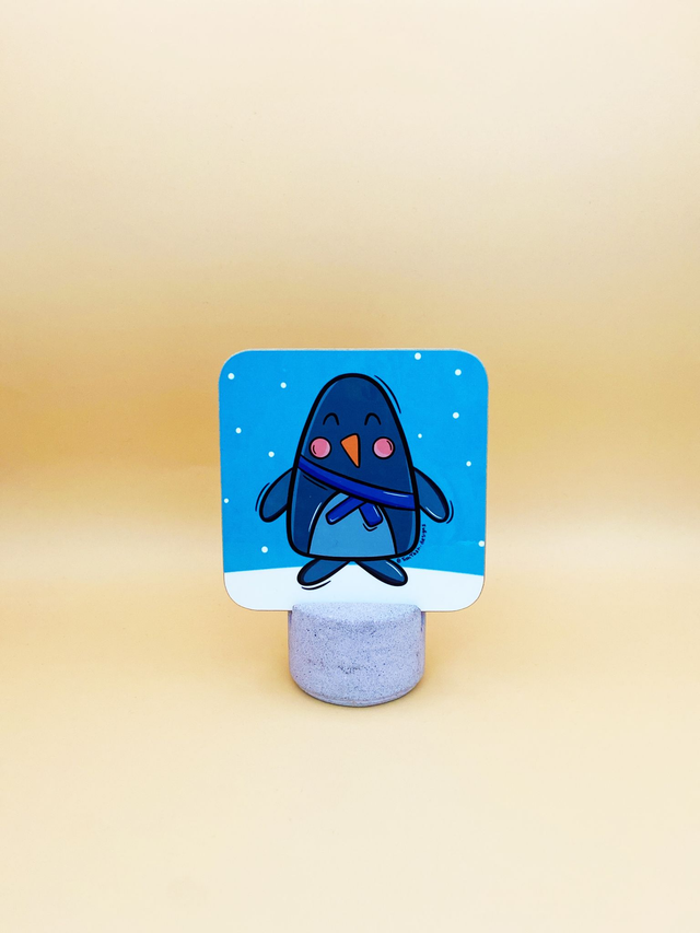 Penguin in snow coaster