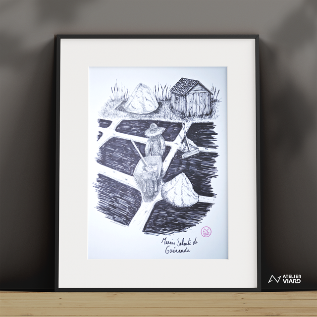 Marais salants - Dessin original (pièce unique)