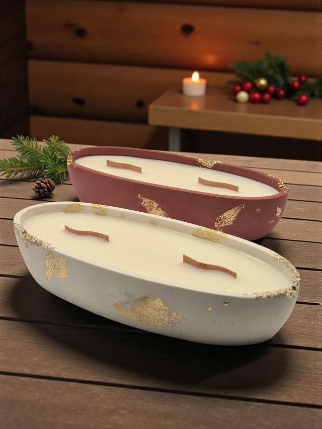 Behälterkerze - Kaminfeuer