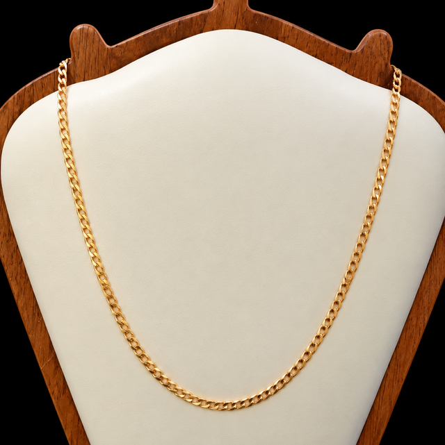 9ct Gold Flat Curb Link Chain 