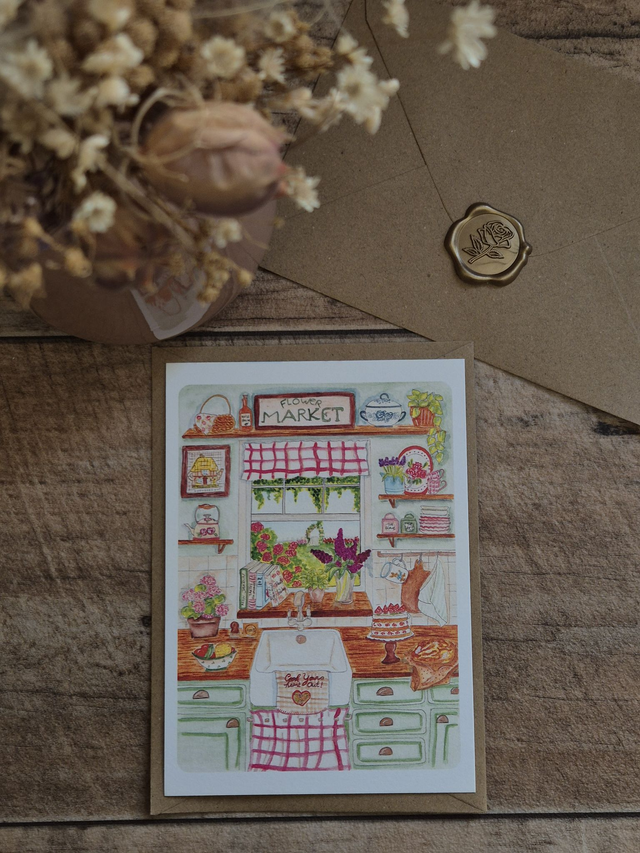 Carte postale Cuisine du printemps