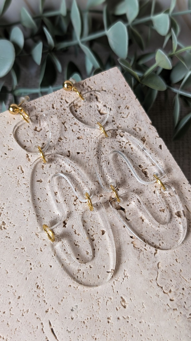 Boucles d'oreilles transparentes en plexi