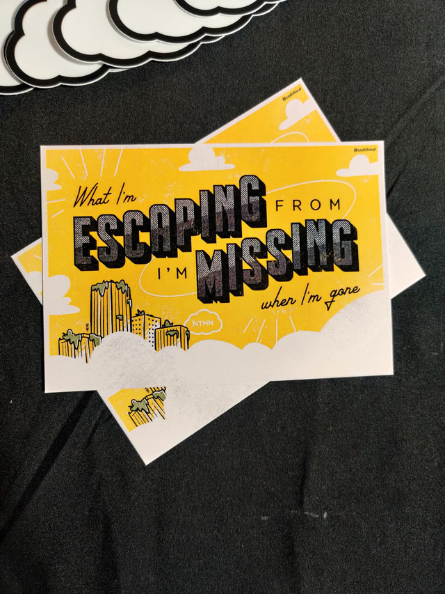 'Here' postcard
