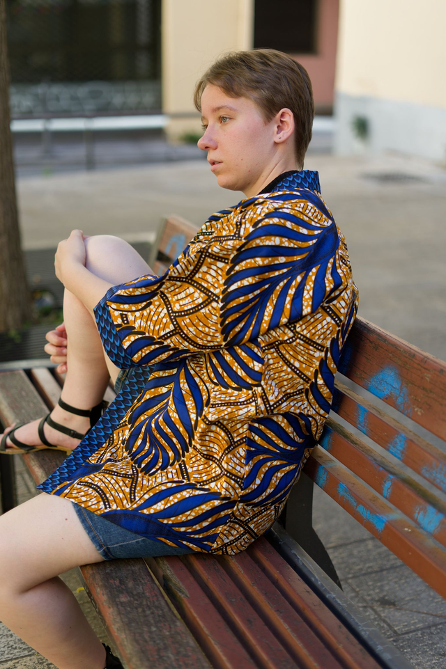 Veste kimono unisexe en wax –  Fait main en France – Coupe ample et élégante – Mode éthique et artisanale NJAXASS