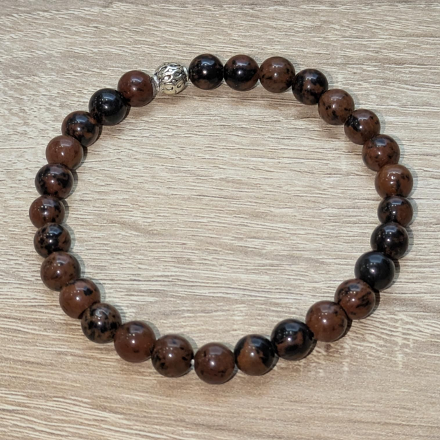Bracelet "Obsidienne acajou" 6mm BR-054