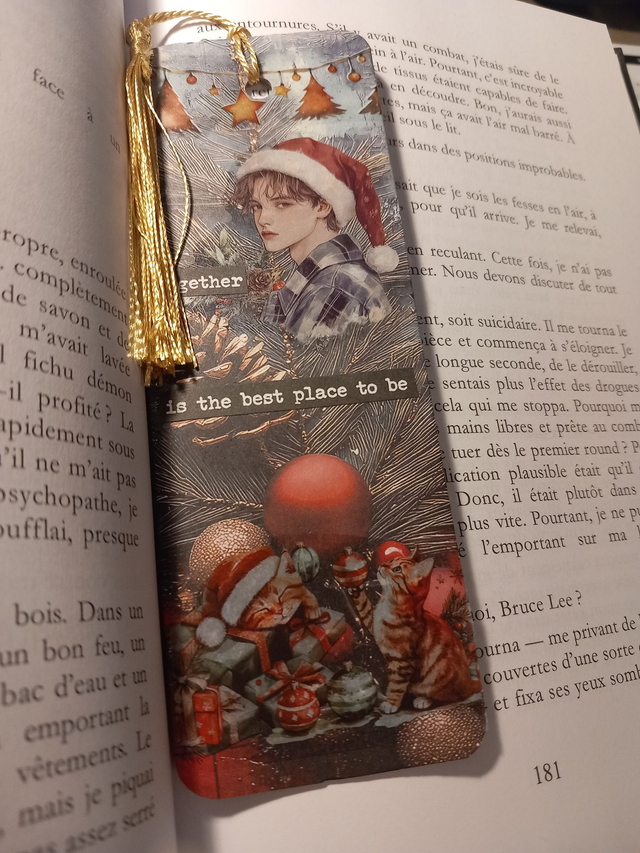 Marque-pages de Noël faits main – Messieurs & animaux sous le sapin