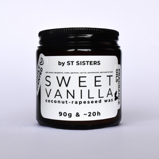 "SWEET VANILLA" lightly scented candle