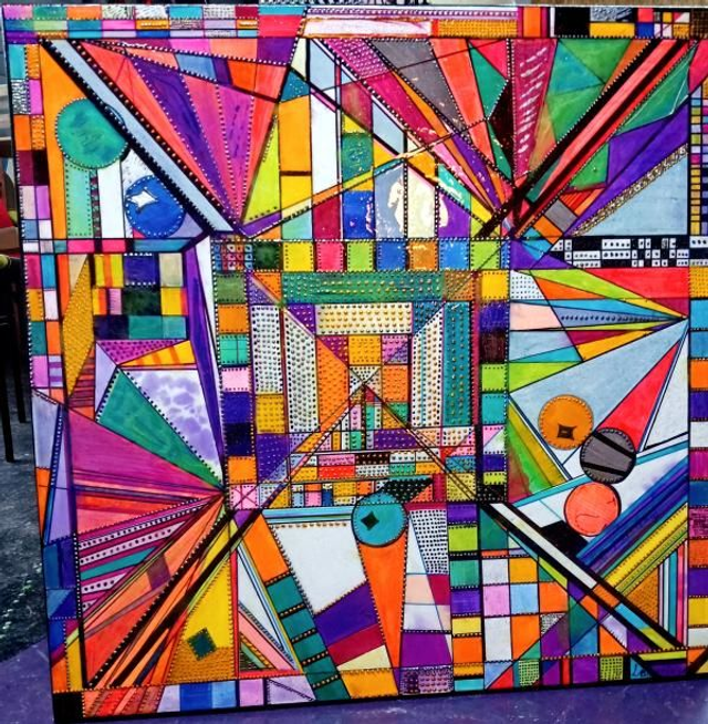 Tableau "Je T'aime" 80X80X5 cm