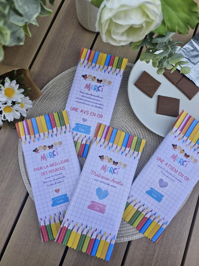 Tablette de chocolat &quot;cahier&quot;