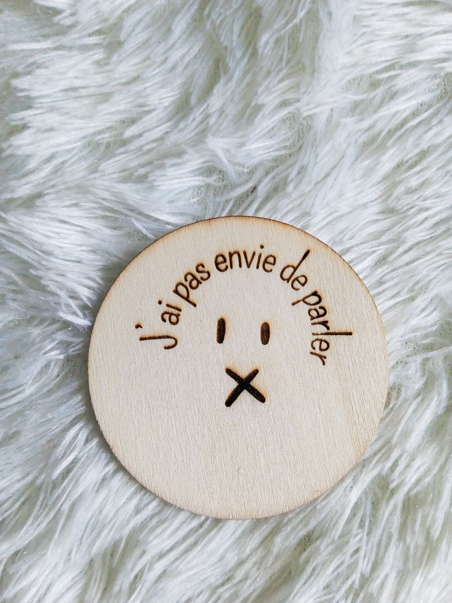 Disque accessoire &quot;J&#039;ai pas envie de parler&quot; pour panneau de porte interchangeable By Romalysa