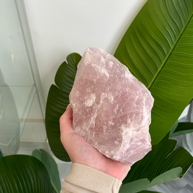 Rose quartz doorstop