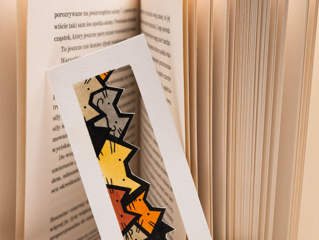 KOTY zakładka do książki Z OKIENKIEM, ręcznie malowana akwarela