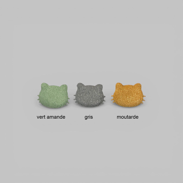 Panier rond blanc argenté ou blanc doré avec un chat et simple bordure - Cadeau idéal pour baby shower !