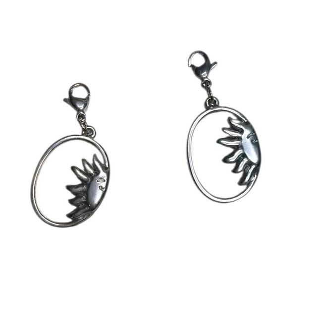 🌅 Charm's Acier Inoxydable Demi-Soleil – Breloque Argentée 16 x 24 mm | La Mondaine Créations