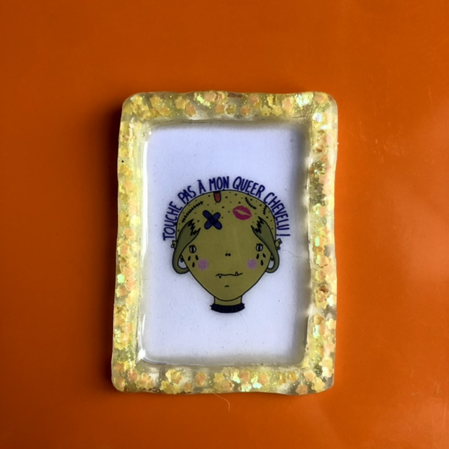 Queer handmade resin frame 