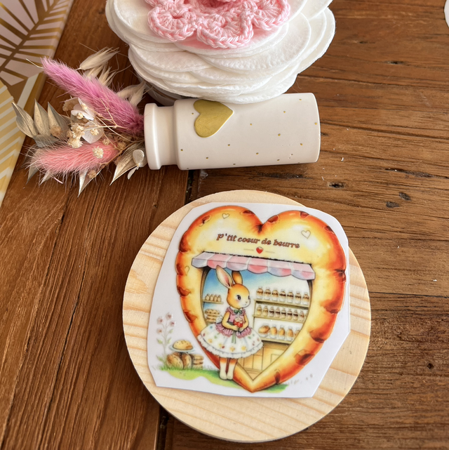 Sticker cœur de beurre grand 