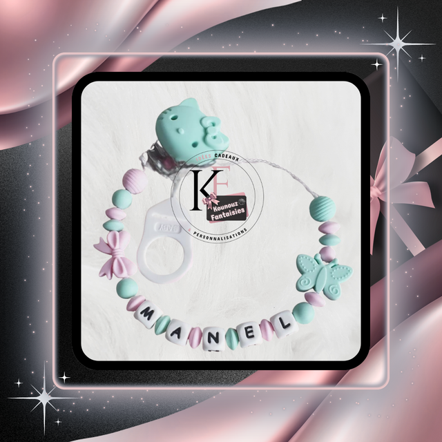 Attache-tétine Hello Kitty