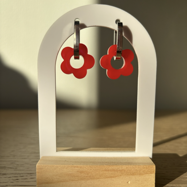 Pampilles fleurs rouges