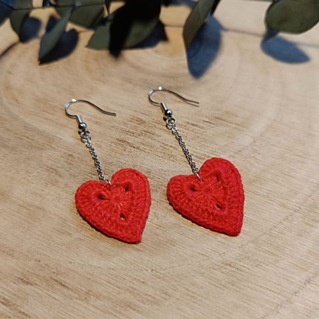 Boucles d'oreilles CARMEN en  Micro-Crochet - fait main - en Coton perlé DMC 